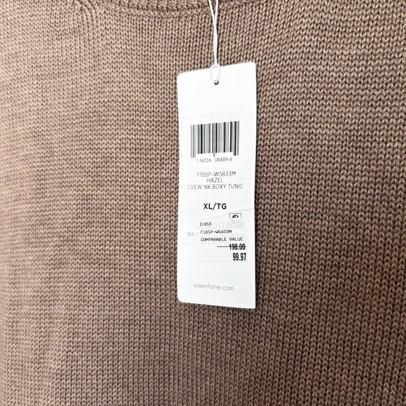 Eileen Fisher Hazel Crewneck Boxy Tunic Sweater - Picture 2 of 3